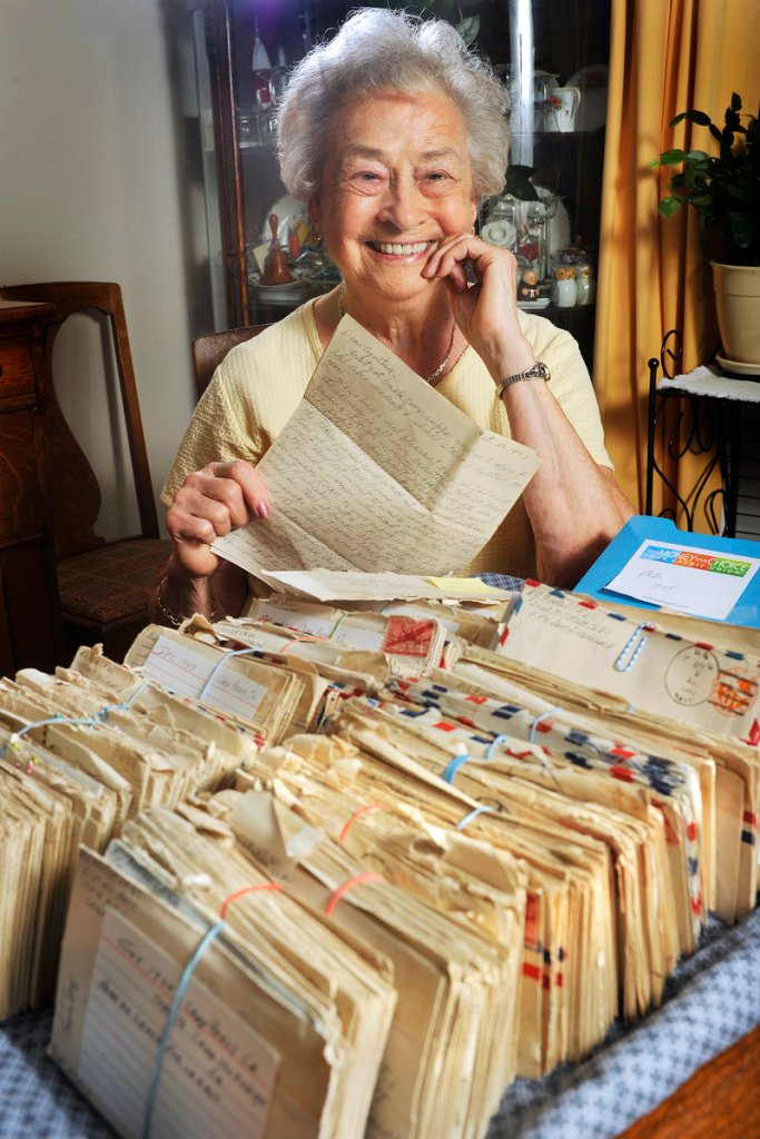 Cynthia Footer, 89, of Bath has more than 800 letters from her husband, Bob, written while he was serving in the Navy during World War II.
