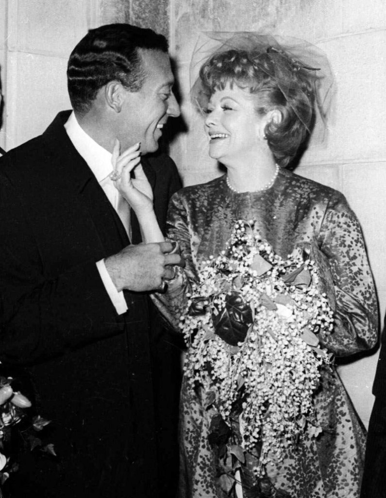 Gary Morton and Lucille Ball pose after their wedding in New York in 1961. After Ball died in 1989, Morton remarried. On Saturday, his widow sold at auction items belonging to Ball.