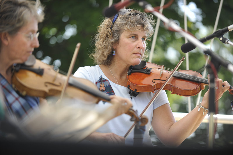 Susan Volmer of Northport performs with the Maine Highland Fiddlers.