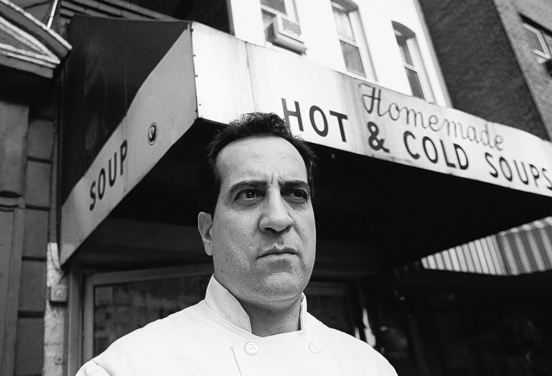 Al Yeganeh pauses outside the Soup Kitchen International in New York City in 1997.