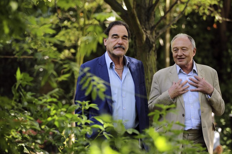 Oliver Stone, left, and former London mayor Ken Livingstone met in London, where Stone was promoting his new film on South American politics.