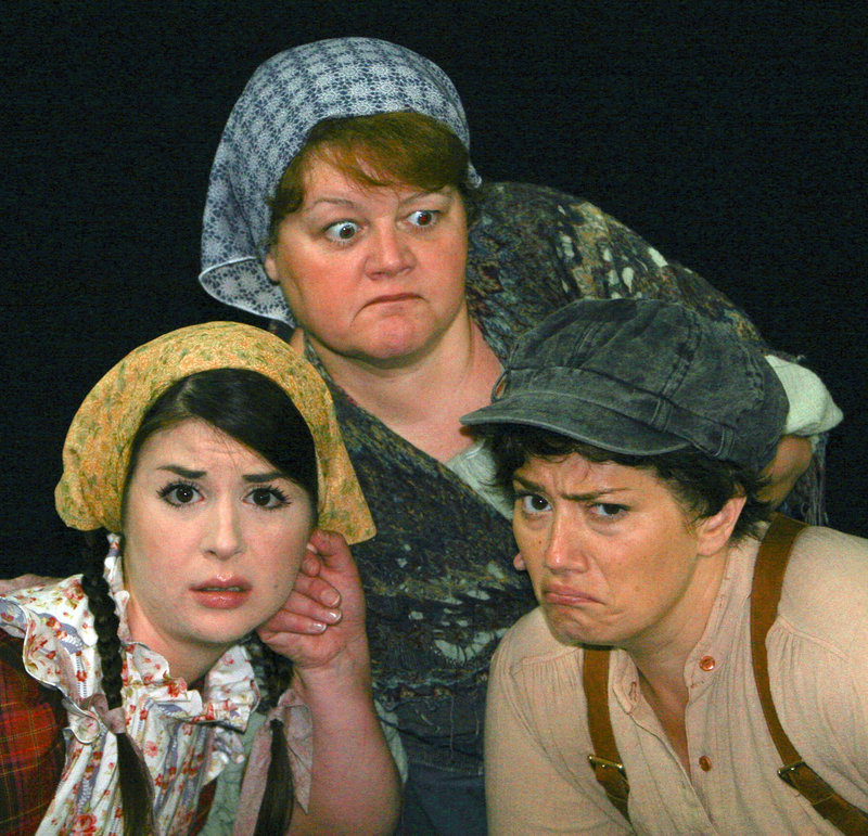 Angela Mortellaro, Maria Zifchak and Heather Johnson rehearse their “Hansel and Gretel” roles.