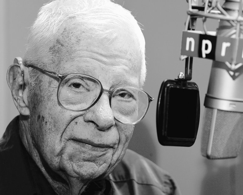 Daniel Schorr at the NPR mike at age 88.