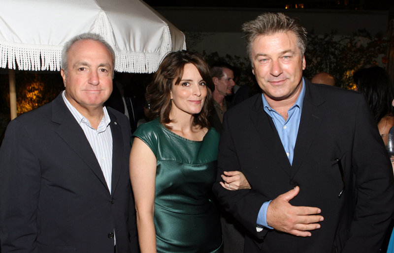 Lorne Michaels, Tina Fey and Alec Baldwin attend the 42 Below Pre-Emmy Party in Los Angeles last September. A live episode of "30 Rock" is scheduled for October.