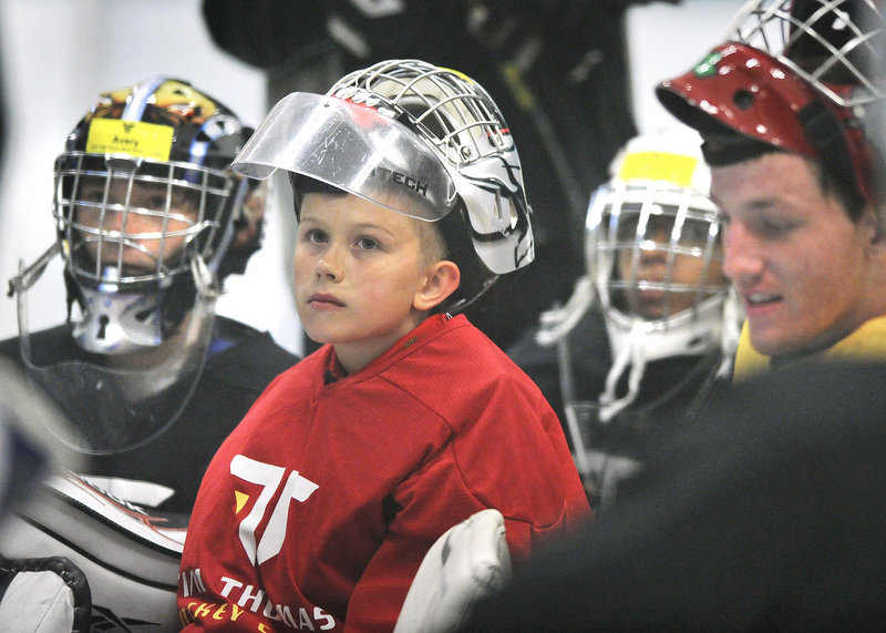 Some 60 participants between the ages of 6 and 17 attended this week's Tim Thomas Hockey Camp at Family Ice Center in Falmouth, along with a diverse group of instructors.