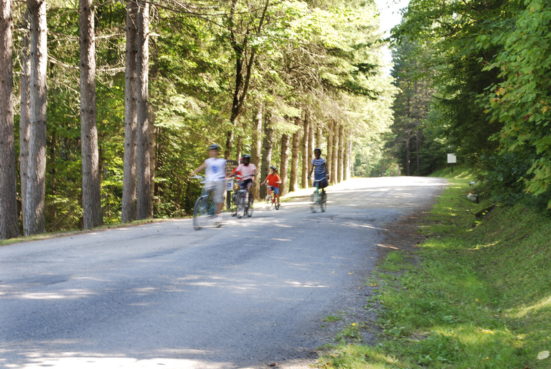 Children enjoy the traffic-free road at Aroostook State Park in Presque Isle, Maine's northern-most state park, and the state's first.