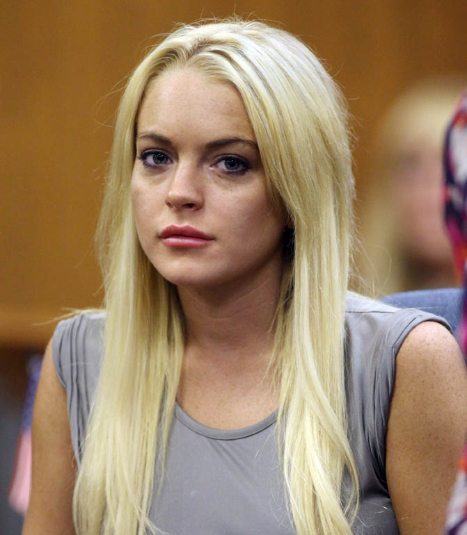 A July 20, 2010, photo of Lindsay Lohan in court in Beverly Hills, Calif., where she was taken into custody to serve a jail sentence for a probation violation.