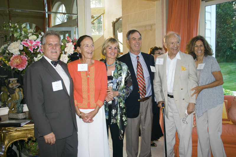 Dennis King, CEO of Spring Harbor Hospital, Milly Monks, author and party host, Sheri Boulos, chair of Spring Harbor’s development committee, Dr. Girard Robinson, Spring Harbor’s chief medical officer, and Al and Judy Glickman, longtime Spring Harbor supporters.