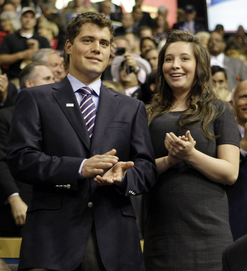 Bristol Palin, daughter of former Alaska Gov. Sarah Palin, and Levi Johnston attend the Republican National Convention in St. Paul, Minn., in September 2008.