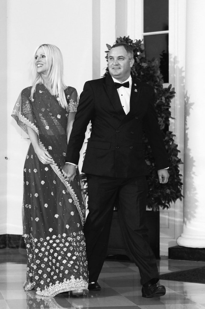 Michaele and Tareq Salahi arrive uninvited at a state dinner hosted by President Obama at the White House in Washington last November.
