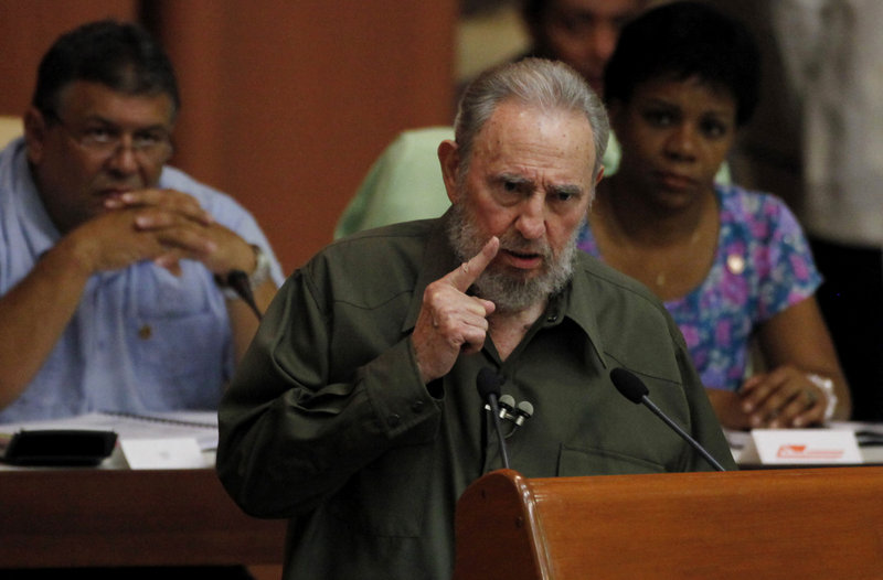 Fidel Castro addresses a special session of parliament in his first official government appearance in four years, in Havana on Saturday. Castro, who turns 84 on Aug. 13, spoke for barely 11 minutes, primarily about the threat of nuclear war.