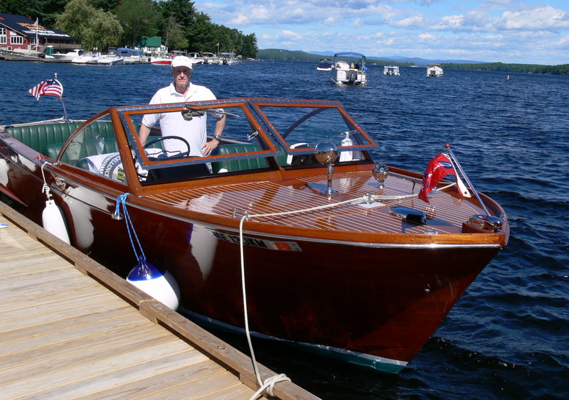 Sterling Smith brought his 1959 Chris Craft Sportsman to the Naples Classic and Antique Wooden Boat Bhow. Always the first weekend in August, the show had 36 oldies this year.