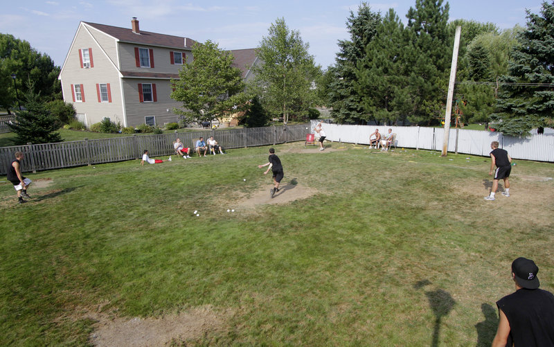 The Biskup residence in South Portland has had lots of activity this summer as the home of a Wiffle ball league composed mainly of recent South Portland High graduates. A four-team tournament was held this past weekend before players head back to college.