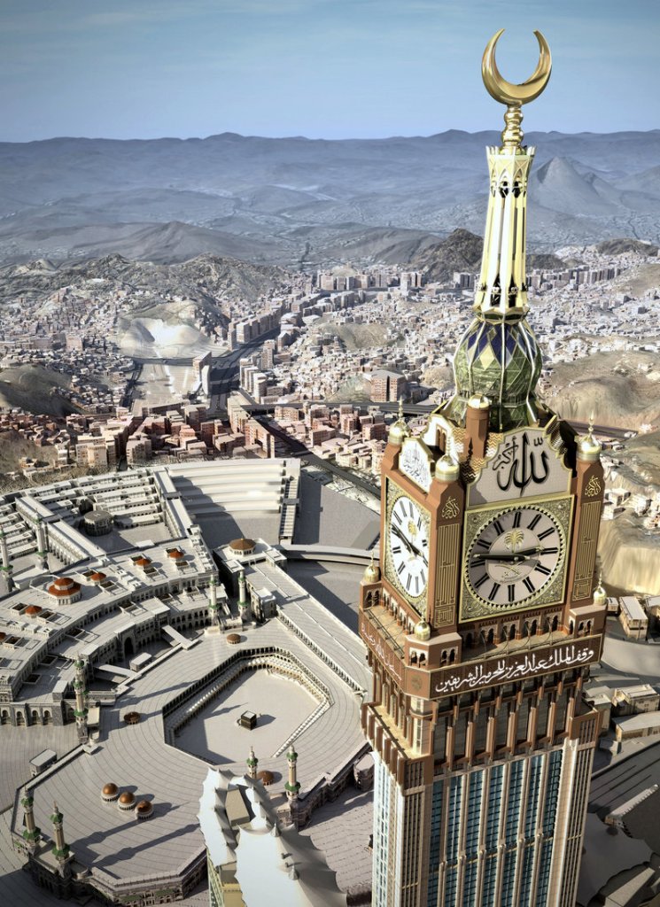 Saudi Arabia's huge clock overlooks Mecca's famed Grand Mosque.