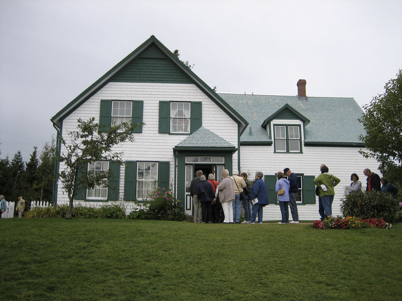 Visitors line up to tour "Green Gables" Prince Edward Island, Canada. Prince Edward Island is where "Anne of Green Gables," by Lucy Maud Montgomery, was set, and the island is home to a white farmhouse with green gables, where relatives of author Lucy Maud Montgomery lived.