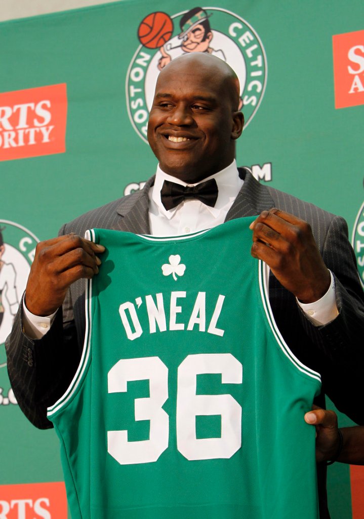 Shaquille O'Neal will wear No. 36 and a new nickname, "The Big Shamrock," this season as he tries to fill the void left by Kendrick Perkins' long recovery from a knee injury.