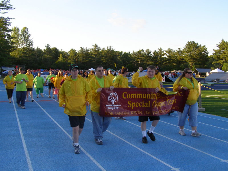 Saco & Biddeford Savings funded Special Olympics uniforms for athletes like Alex Clark, left, Bob Daney, Scott Hanson and Melissa Knox.