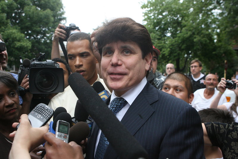 Former Gov. Rod Blagojevich said outside his Chicago home that he would appeal the lone guilty verdict for lying to the FBI, and that prosecutors “could not prove I did anything wrong.”