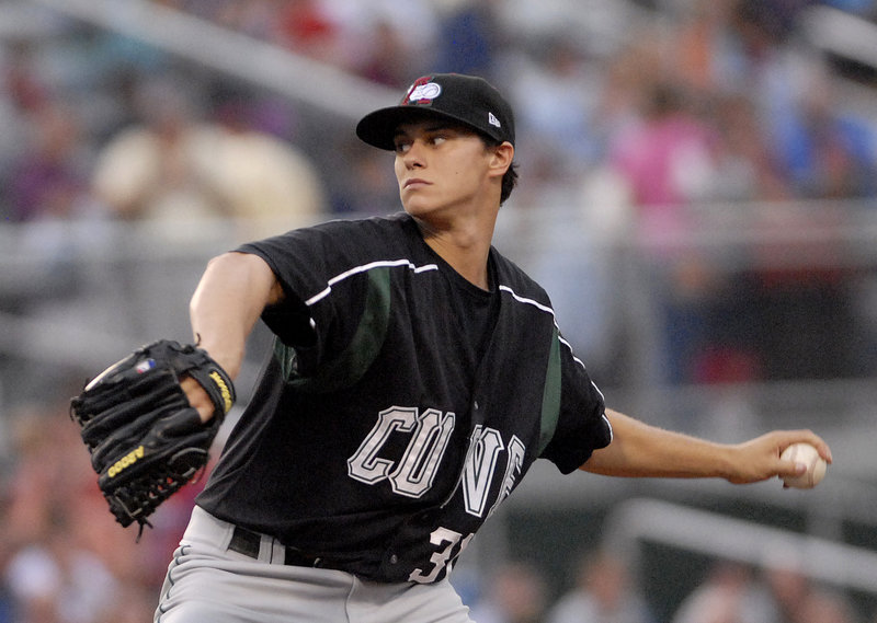 Jeff Locke, a North Conway, N.H., native who visited Hadlock Field several times as a fan, was back Wednesday night and looking good as the starting pitcher for the Altoona Curve. Locke allowed three hits and struck out eight in seven innings of a 1-0 victory against the Sea Dogs.