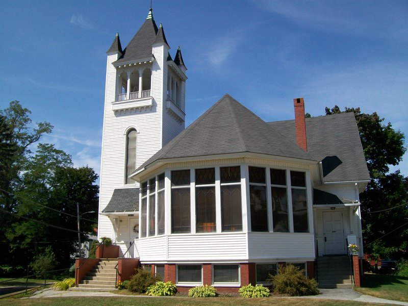 The First Congregational Church of Gray's members are active inside and outside of their 1901 building.