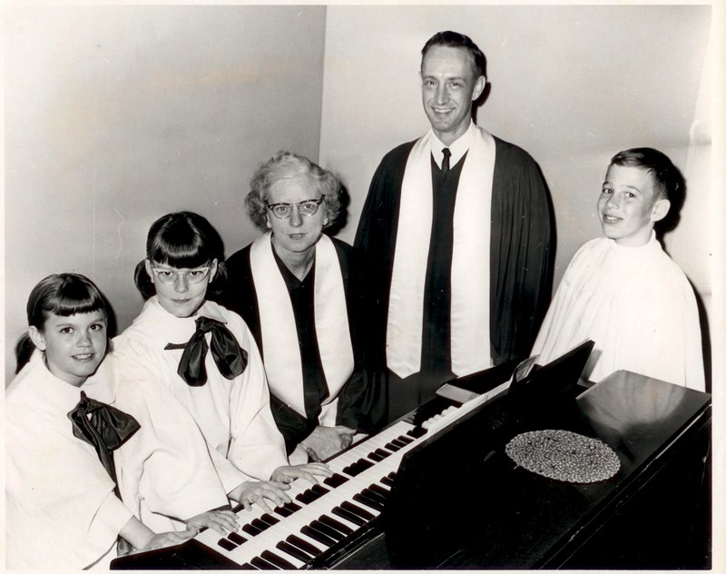 Allen Ridley, second from right, poses with Vena Wiers, the Thornton Heights United Methodist Church organist, and members of the Children’s Choir.