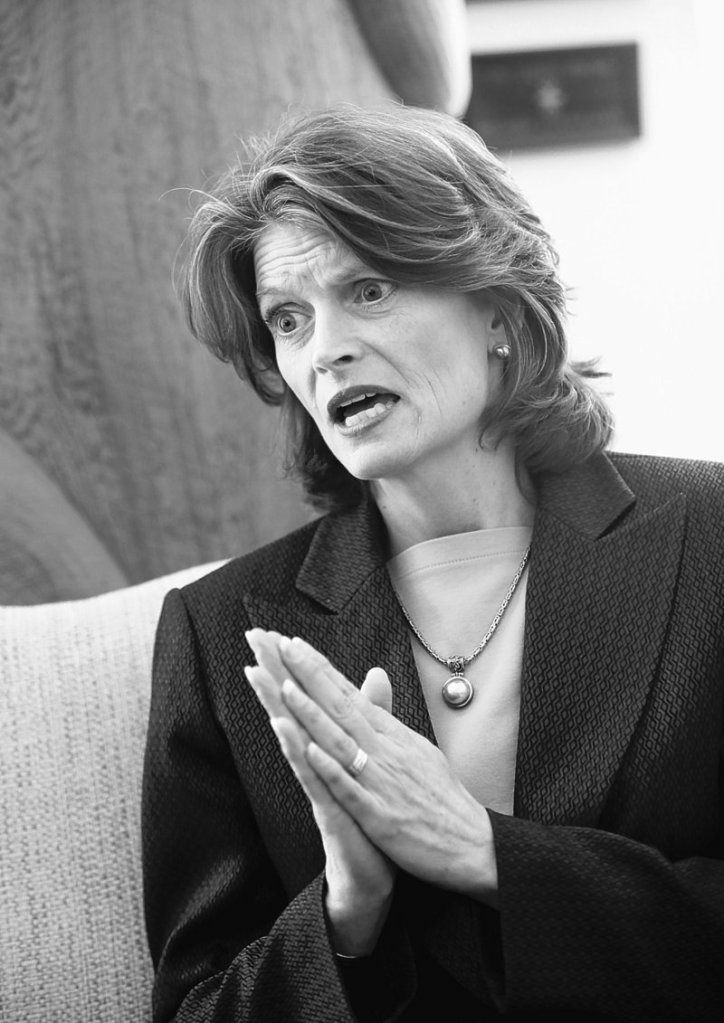 Sen. Lisa Murkowski, R-Alaska, is seen in her Capitol Hill office. Miller’s victory is not yet assured, as many absentee ballots have yet to be counted.