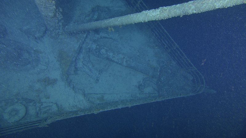Titanic’s bow is shown in this photo released by Premier Exhibitions, Inc.-Woods Hole Oceanographic Institution, among new images of the world’s most famous shipwreck.