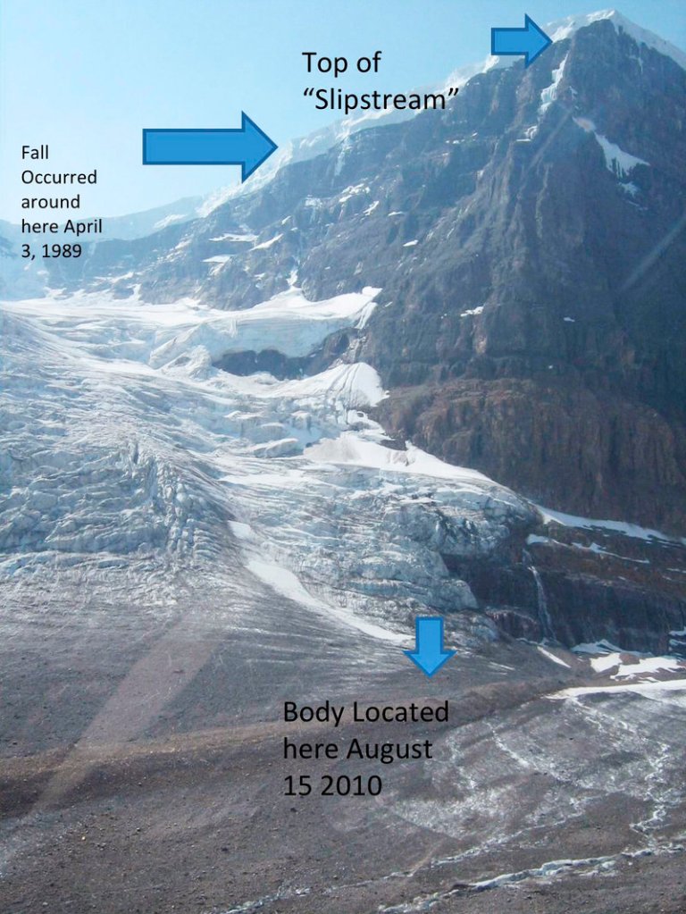 In 1989, William Holland of Gorham fell more than 1,000 feet after ascending the Slipstream ice route in Jasper National Park. Earlier this month, hikers discovered his body about a half-mile away at the base of Dome Glacier. Holland was an avid climber who was planning an expedition to Nepal at the time of his death. “It was an incredible high for him to be able to achieve something so awesome,” his daughter said.