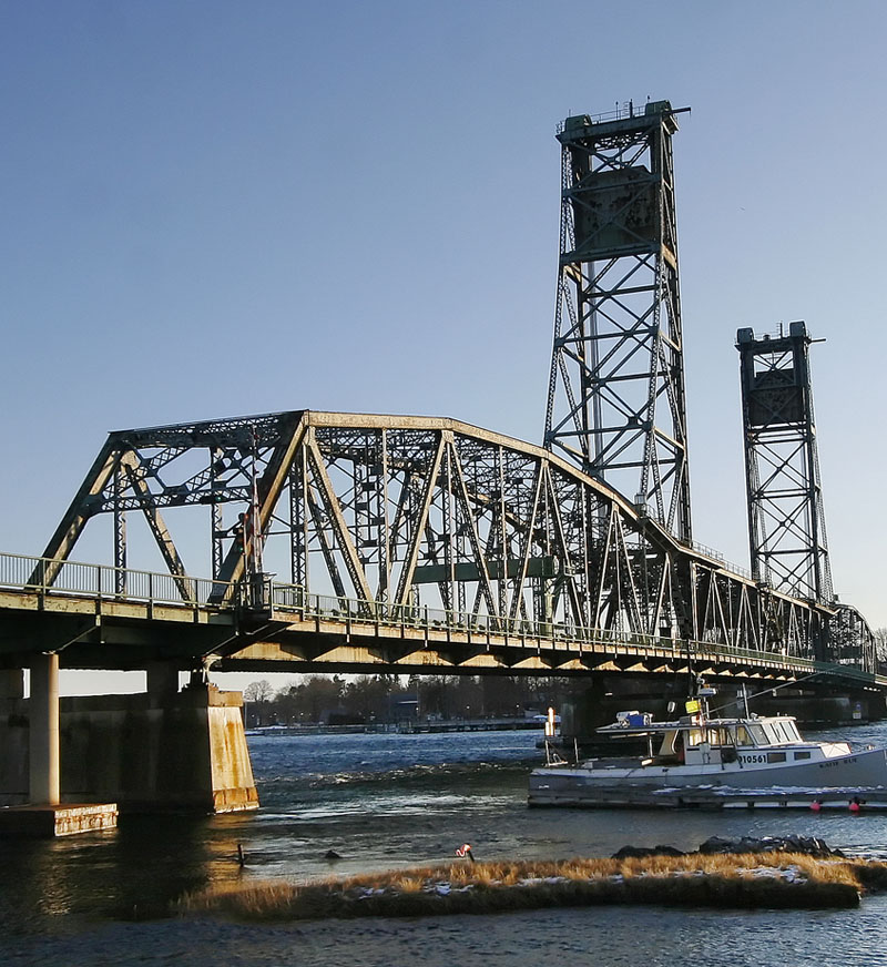 A view of the Memorial Bridge in Kittery,