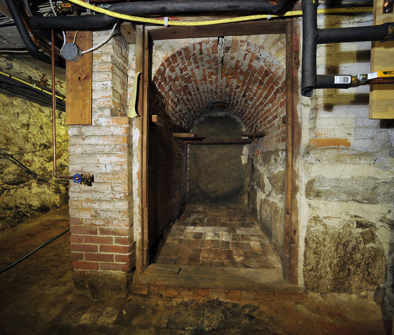 A brick arch in the basement may have been a tunnel. Local lore says the home might have been a stop on the Underground Railroad.