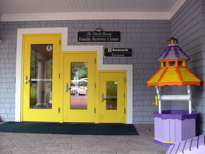 The main entrance to Camp Sunshine reflects a focus on the whole family.