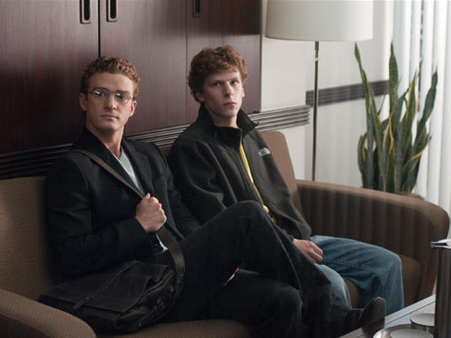 Justin Timberlake and Jesse Eisenberg in "The Social Network."