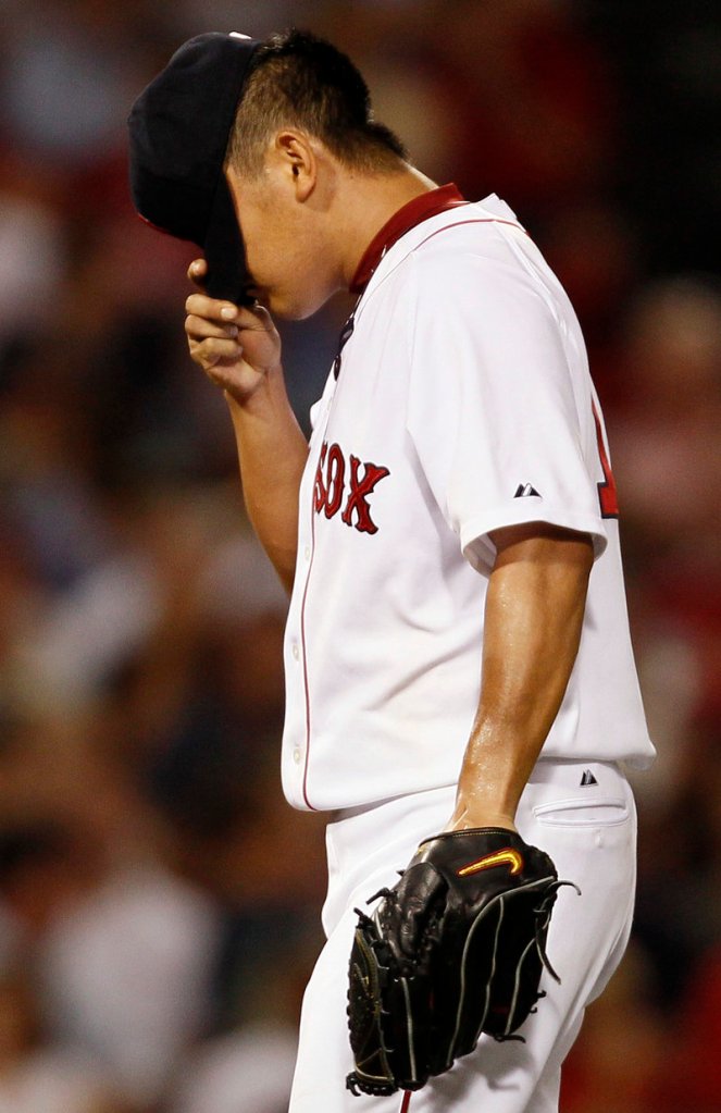 Daisuke Matsuzaka had no place to hide Tuesday night as the Tampa Bay Rays hammered him on the way to a 14-5 victory against the Red Sox.
