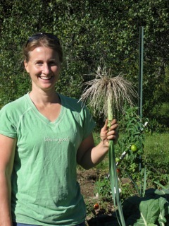 Tracy Weber in the Yarmouth Community Garden.