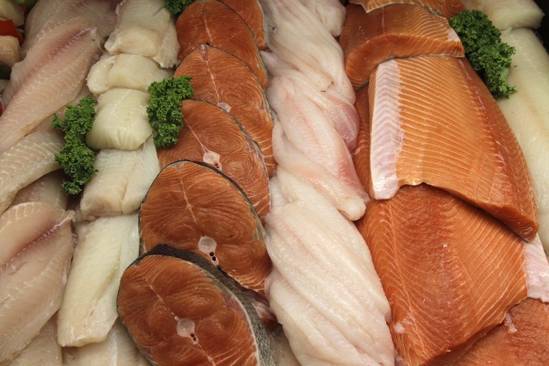 Seafood at Whole Foods, like these fish displayed at a store in Hillsboro, Ore., will be given color-coded ratings that measure its sustainability.