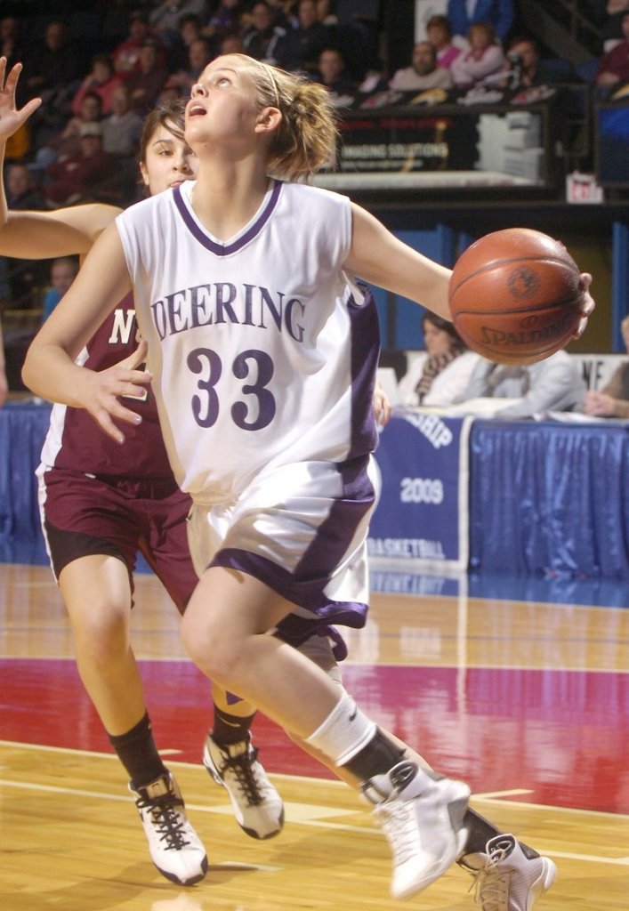 Kayla Burchill will look to score for Deering High this winter, then take her game to the University of Vermont.