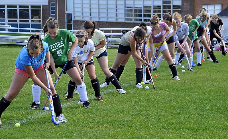 Some of them played field hockey for Rockland last season, others for Georges Valley. This year, getting a jump on the consolidation of the schools, the programs have combined to form one team. And the players are learning about each other, on and off the field.