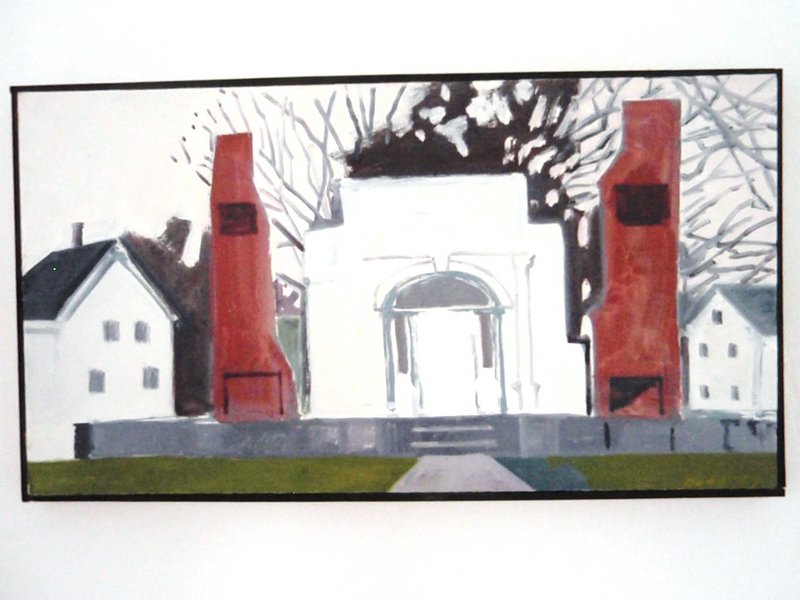 "Rockland Ruin" by Lois Dodd, at The Firehouse in Damariscotta