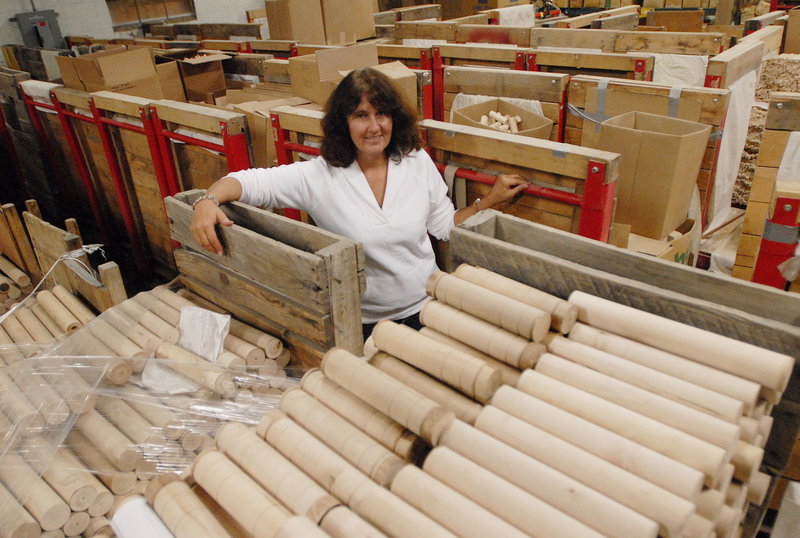 Louise Jonaitis, one of the new owners of a woodworking plant in Locke Mills, is optimistic about its future.