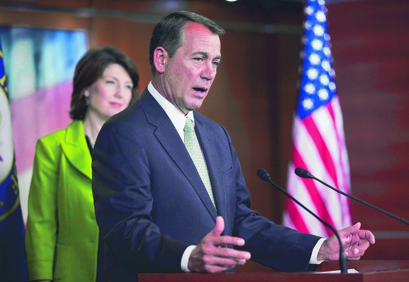 House Minority Leader John Boehner, R-Ohio, accompanied by Rep. Cathy McMorris Rodgers, R-Wash., says letting tax cuts expire is the wrong thing to do in a struggling economy.