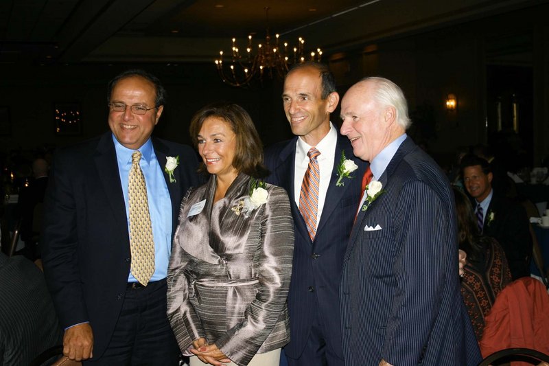 From left, Bill Caron, president of MaineHealth, Danielle Ripich, president of the University of New England, Gov. John Baldacci, and Richard Connor, MaineToday Media editor and publisher.