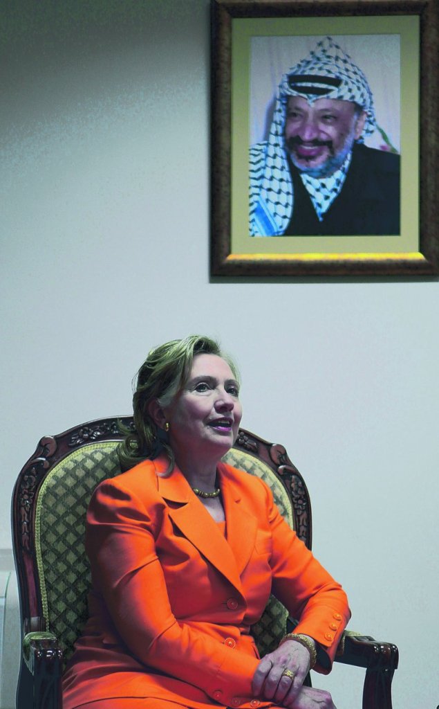 U.S. Secretary of State Hillary Rodham Clinton, seen in the West Bank city of Ramallah last week, conceded the difficulty of resolving Israeli-Palestinian conflict after failing to get agreements on Jewish construction in the West Bank.