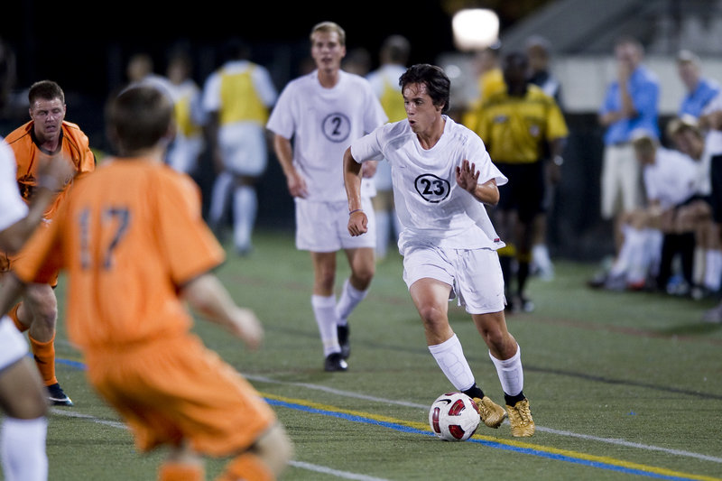 Thomas Mourmouras of Biddeford, who played his high school soccer at Cheverus, is getting considerable playing time as a freshman at Johns Hopkins University.