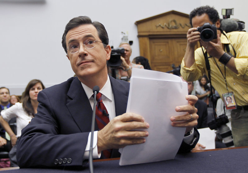 Comedian Stephen Colbert, host of “The Colbert Report,” testifies Friday before the House Immigration, Citizenship, Refugees, Border Security and International Law subcommittee.
