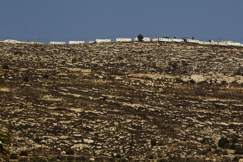 This photo taken Sept. 21 shows mobile homes at the top of a hill near the West Bank Jewish settlement of Eli. About 300.000 settlers live in the West Bank.