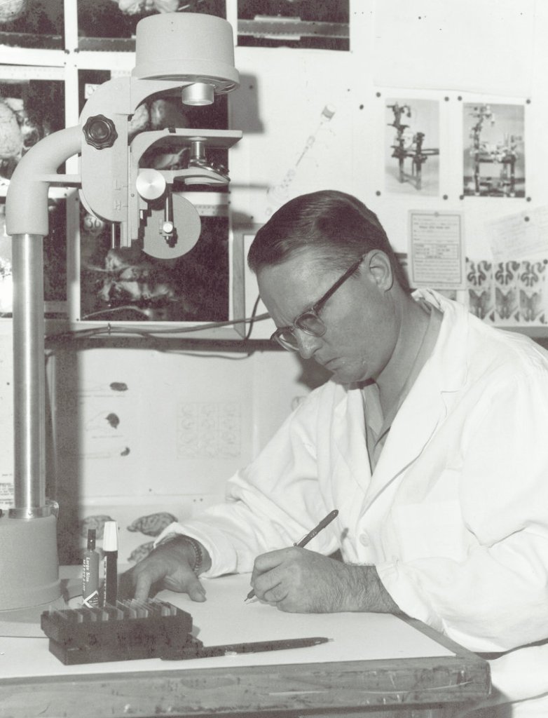 Dr. Peter Morgane, a neuroscientist, published his first of 230 scientific papers in the mid-1950s. His career spanned more than 50 years and he was honored by the University of New England in June as professor emeritus.