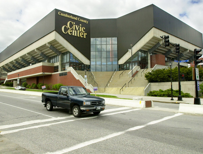 The Cumberland County Civic Center (building exterior) in Portland. John Ewing