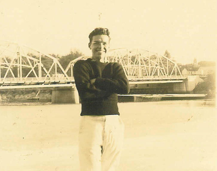 Bion Cram in Brunswick in 1935, when he was enrolled at Bowdoin College.
