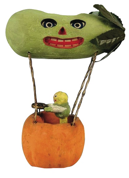 Halloween collectibles can be valuable. This Veggie Man driving a pickle balloon that doubles as a jack-o’-lantern sold for $4,387 at an auction in Pennsylvania featuring rare Halloween items.