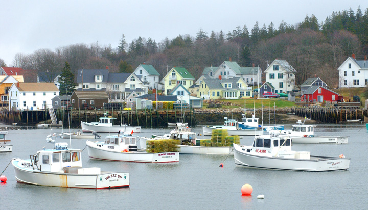 No deaths have been associated with the MRSA outbreak on Vinalhaven, but lobstermen and others have sought treatment at the island medical center. Some have been treated multiple times. Pictured is the classic Maine fishing village on Vinalhaven.